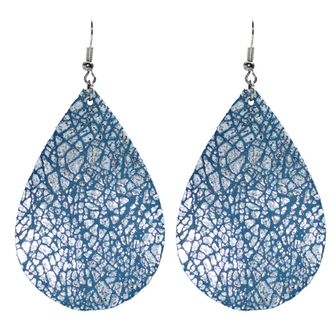Water Drop Earrings - Silver Blue