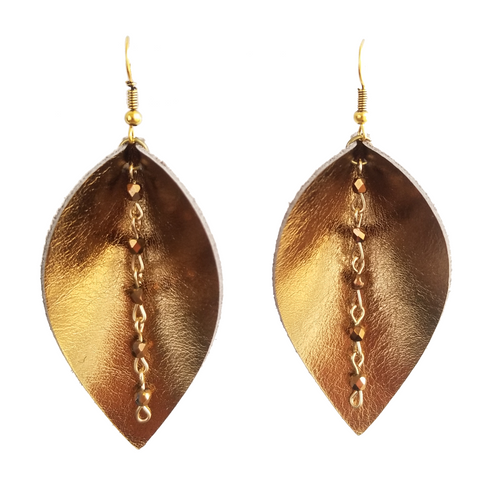 Leaf Earrings - Bronze