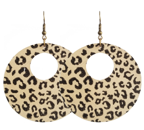 Round Earrings - Cheetah